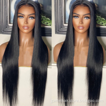 Raw Brazilian Virgin cuticle aligned Human Hair Transparent Lace Front Wig Natural Hair Hd Full Lace Frontal Closure Wig Cheap